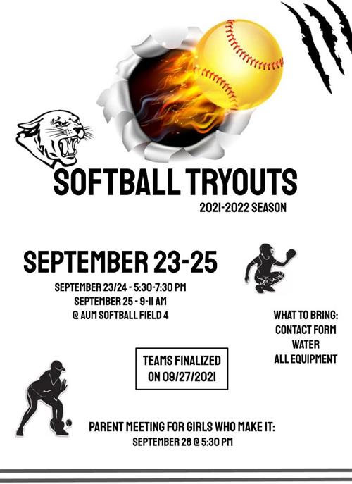 Softball Tryouts 2021